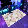 thumbnail image 3 of Pink Gray Marble Rug 3x4ft Small Area Rugs Gold Line Geometry Rugs Non Slip Low Pile Indoor Throw Carpet for Living Room Bedroom Gameroom Study Office Entrance Foyer, 3 of 7