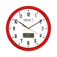 thumbnail image 1 of Reloj De Pared Análogo/Digital Steiner con Fechador Y Termómetro 30 cm Rojo, 1 of 4