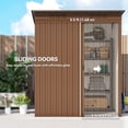 thumbnail image 4 of Outsunny 5.2' x 3.5' Outdoor Storage Shed with Vents, Light Brown, 4 of 10