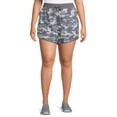 thumbnail image 1 of Reebok Women's Plus Size Printed Essential Running Shorts with Pockets, 1 of 4