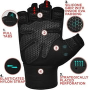 RDX Weight Lifting Gloves Gym Fitness Workout, Anti Slip Padded Full Palm Protection-Ultra Ventilated Training Cycling Rowing