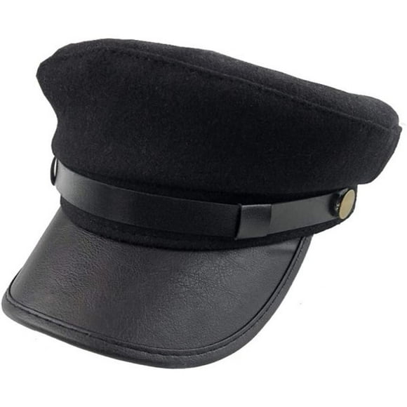 Black Chauffeur Hat for Men and Women, Suit Hat, Captain Sailor Hat, Classic Vintage Newsboy Cap, Peaked Beret Cap
