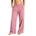 thumbnail image 2 of Amkhujs Sweatpants Women Basic Side Pockets Straight Leg Casual Pants Elastic Waist Going Out Pants for Vacation Wear, 2 of 5