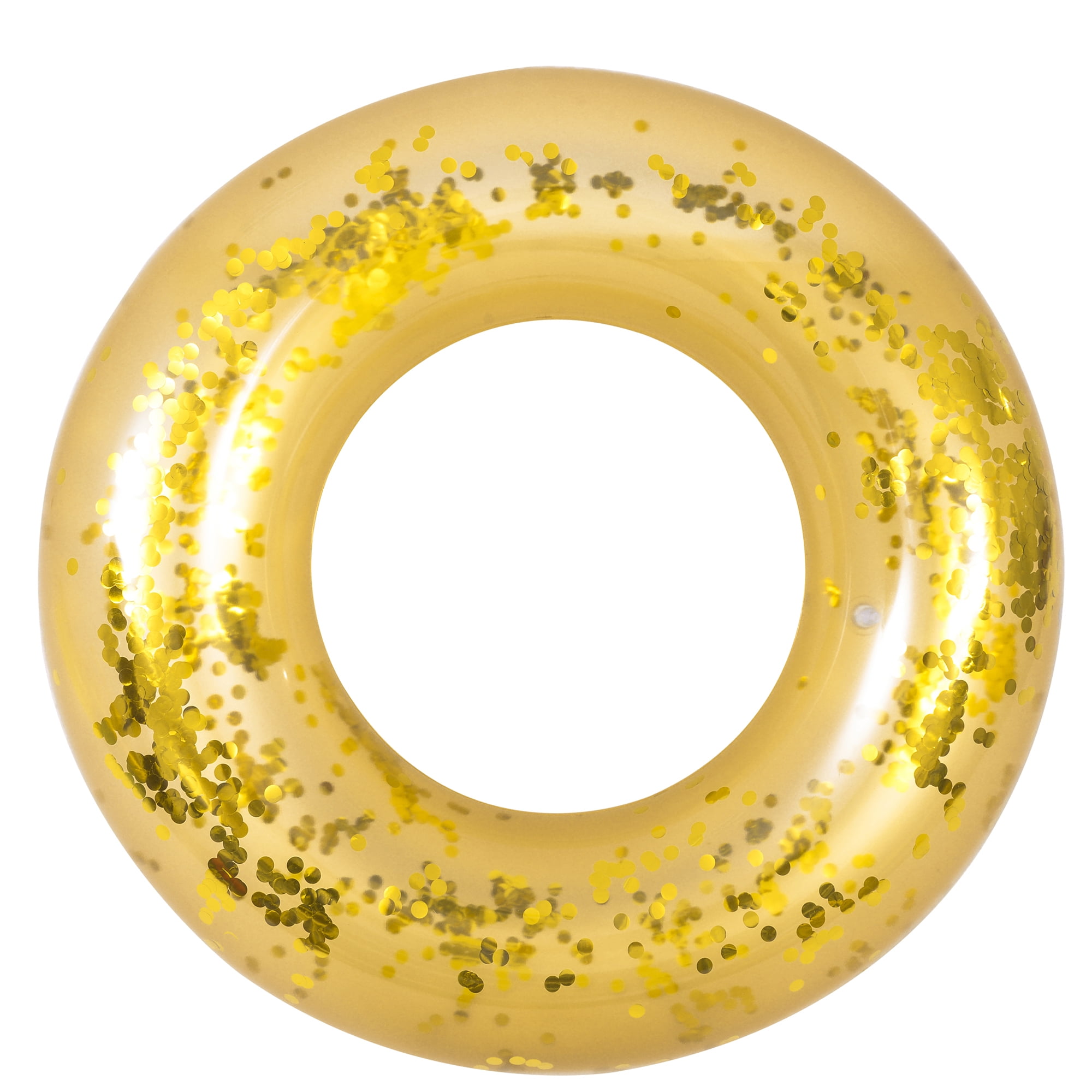 Jumbo Ring with Glitter Gold Swim Ring Tube Inflatable Pool Float 40"x40"