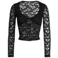 thumbnail image 4 of Long Sleeve Crop Tops for Women Crewneck Stretch Slim Fitted Round Neck Ribbed Long Sleeve Basic Tee Tunic Tops Fall Pullover Shirts Tight Tee, 4 of 5
