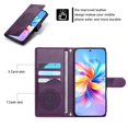 thumbnail image 4 of Leather Case For Motorola Moto G Play 2024 6.5",Embossed Totem Wallet With Card Holder,Wristband, Shockproof Kickstand Magnetic Cover,Purple,For Moto G Play 2024, 4 of 7