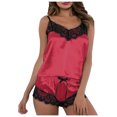 thumbnail image 5 of Gibobby Tangas de mujer sexy encaje Día de San Valentín Lencería Lencería Ropa interior Conjunto de camisola Pijamas Pantalones cortos de encaje Ropa de dormir sexy de mu(Vino, CH), 5 of 5