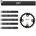 thumbnail image 2 of BUCKLOS 38/26T Mountain Bicycle Chainrings MTB Bike Round Fit 10 speed Chain Ring, 2 of 7