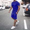thumbnail image 2 of Men Summer Outfits The Man in Suit Pastor Jacket for Men Tuxedo 3 Piece Formal Suit for Men The Man in Mens Vest Pants Set Coat Mens Patterned Suites Slim Fit Men's 2 Piece Tracksuit Blue M, 2 of 5