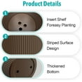 thumbnail image 4 of 23.6" Tall Outdoor Planters, Set of 2 Large Plastic Flower Pots for Indoor & Outdoor Use, Modern Striped Decorative Garden Planters with Drainage Holes for Patio, Porch, Balcony, Brown, 4 of 6