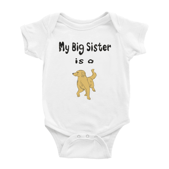 My Big Sister Is A Nova Scotia Duck Tolling Retriever Dog Cute Baby Clothing Bodysuits Boy Girl Unisex