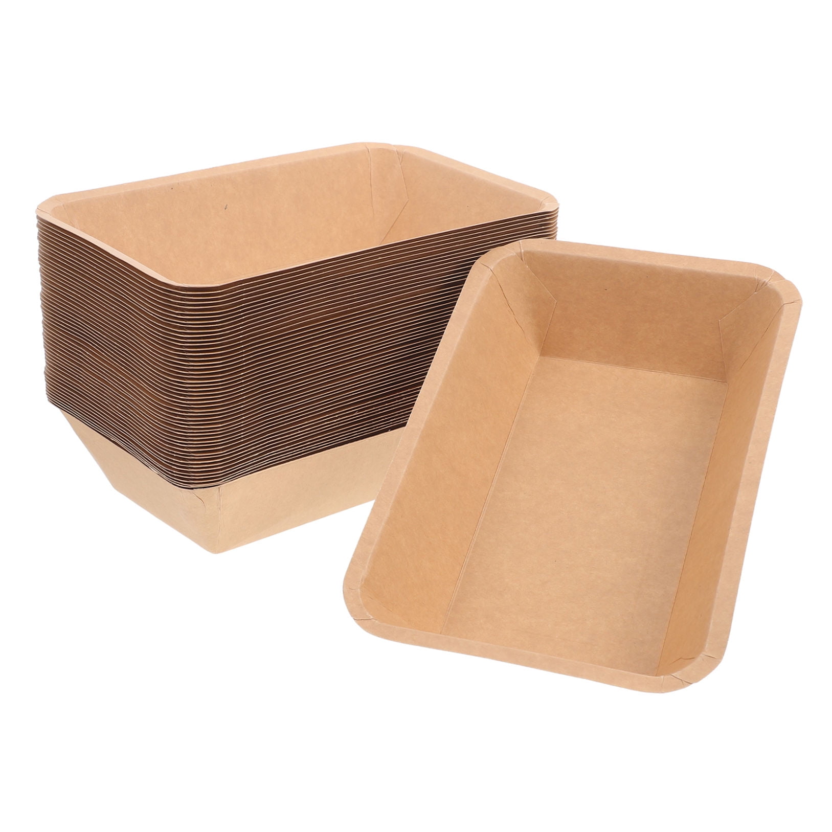 OULII 50Pcs Rectangular Paper Plates for Crawfish and Seafood at Restaurants