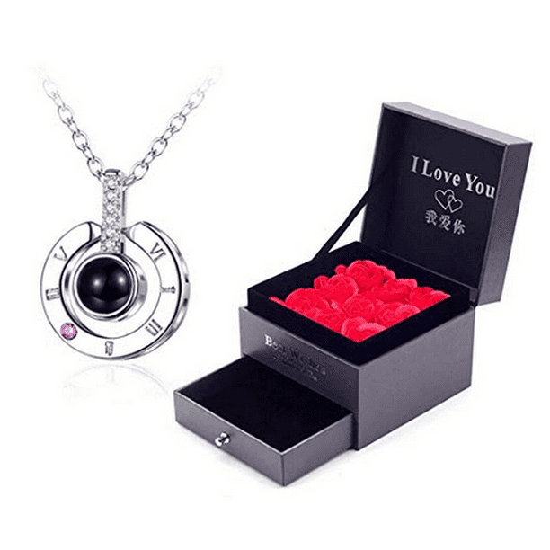 Auchen Woman Necklace Love Memory 925 Silver Projection Pendant 100 Languages I Love You To Lover Grilfriend Valentines Gift Walmart Com Walmart Com
