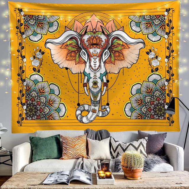Tapiz estético con forma de animal y elefante para pared, 200 x 150 cm