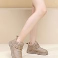 thumbnail image 3 of Womens Platform Snow Boots Hoop and Loop Slip on Comfy Furry Lined Soft Sole Waterproof Cute Winter Booties Khaki 5.5, 3 of 7