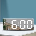 thumbnail image 2 of DEBGFS Digital Alarm Clock LED Clock Non Ticking Charging Cable/Battery Powered Alarm Clock for Home Bedroom Decor,whiteshell, 2 of 3
