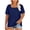 Dark Blue-01, variant on Women's Plus Size Square Neck Puff Sleeve T-Shirt, Casual Comfy Short Sleeve Blouse for Daily Wear