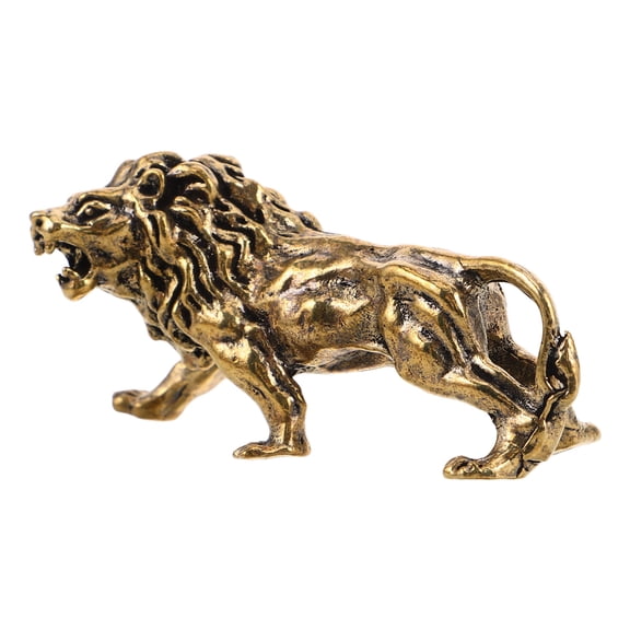 PTOOTP Copper Lion Decor Figurine Stylish Tabletop Accent for Elegant Display