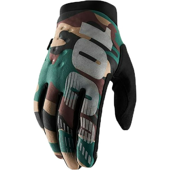 100% Brisker Cold-Weather Gloves - Camo/Black - Camo/Black - Small