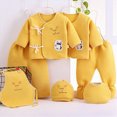 thumbnail image 2 of CAUYDY Preemie Girls Going Home Outfits Baby Boys Sleepwear Unisex Infant Layette Long Sleeved Shirt Hat Pants Bib Bellyband 7Pcs Cotton Set Fall Sizes 0-3 Months,Yellow, 2 of 6