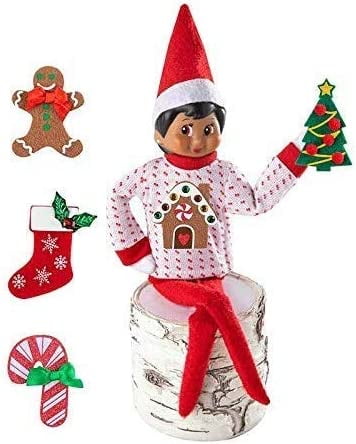 The Elf on the Shelf Outfit Pack - Party Skirt Pair and Switcheroo Sweater - 2 Festive Sweaters and 6-in-1 Sweater Set