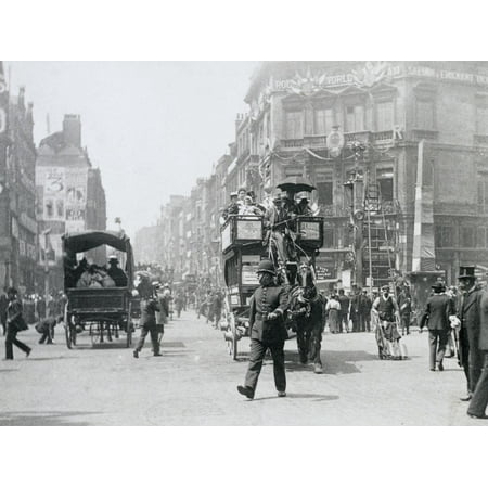 Ludgate Circus, London, prepared for Queen Victoria's Diamond Jubilee, 1897 Print Wall Art By Paul