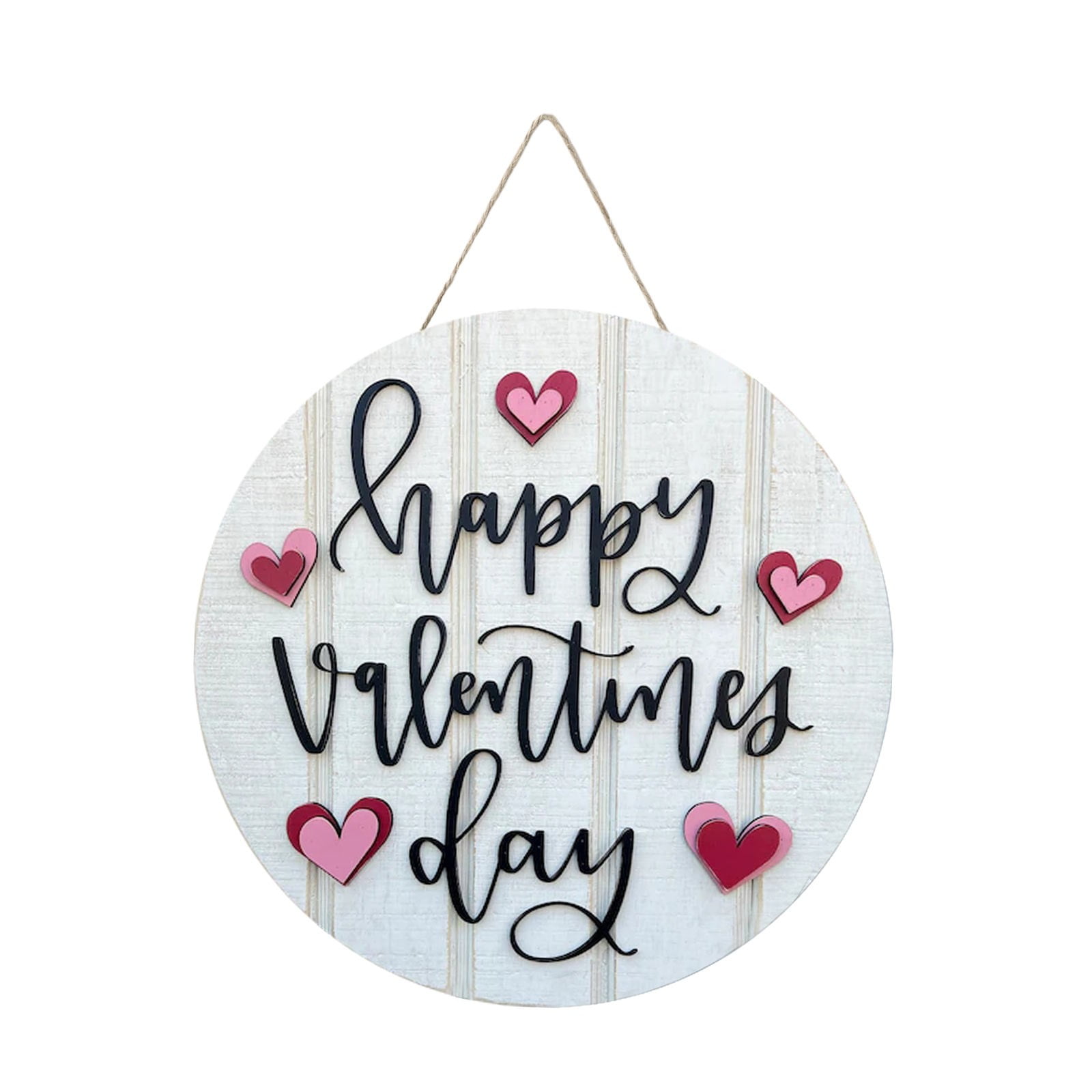 asddcavvf Happy Valentine's Day Shiplap Sign Car With Love Heart