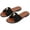 Black, variant on Women's Crochet Slide Sandals Knotted Flat Slides with Gold Metal Accent Comfortable Open Toe Summer Sandals for Casual Daily & Beach Wear