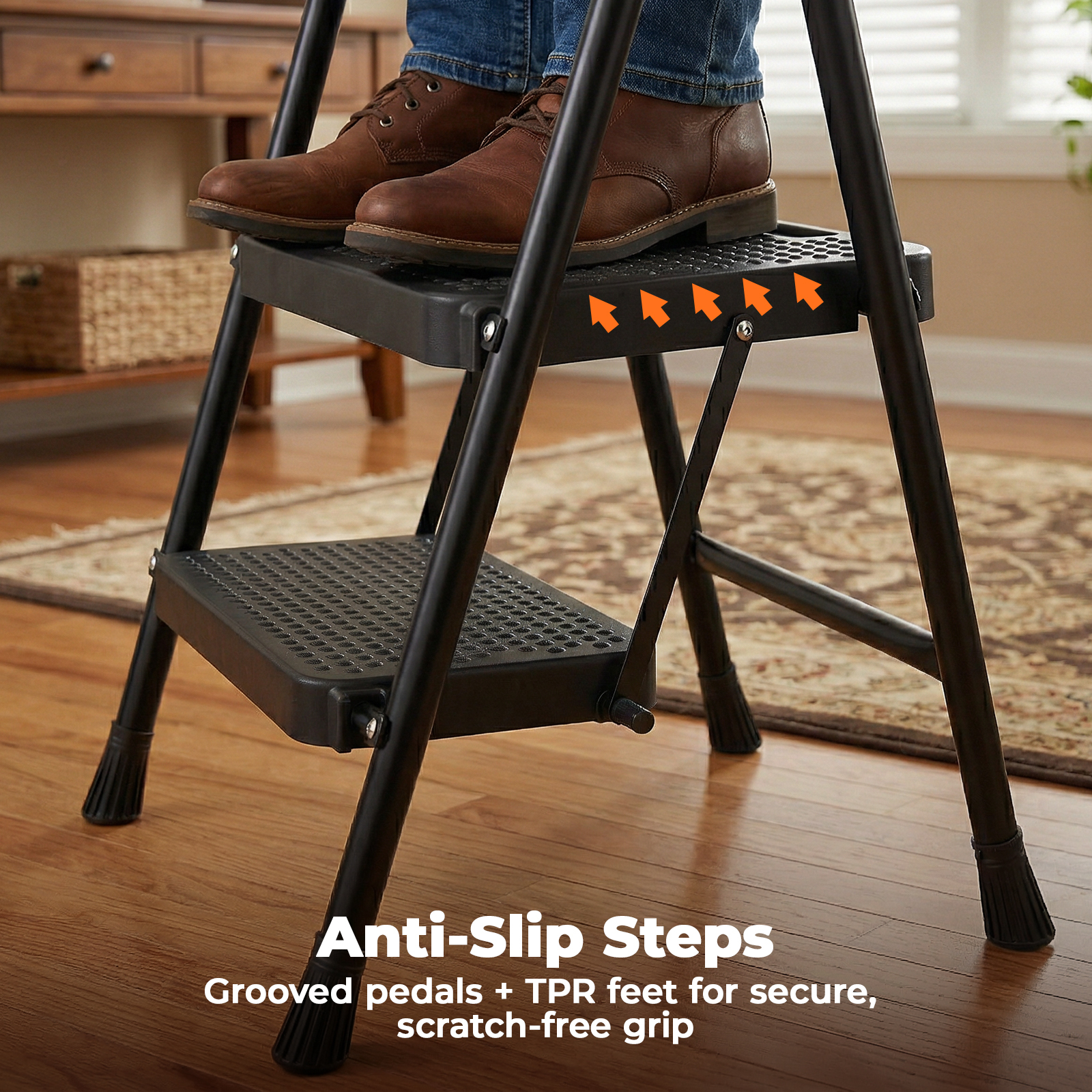 Alvantor 3-Step Foldable Ladder with Safety Lock photo 4
