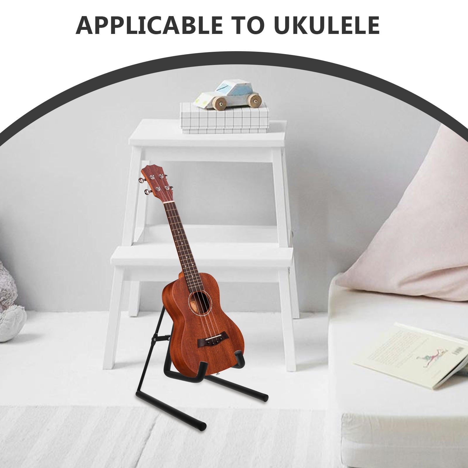 HORIALENCE 1Pack Ukulele Stand Floor with Compact Design for Musicians Adjustable Black