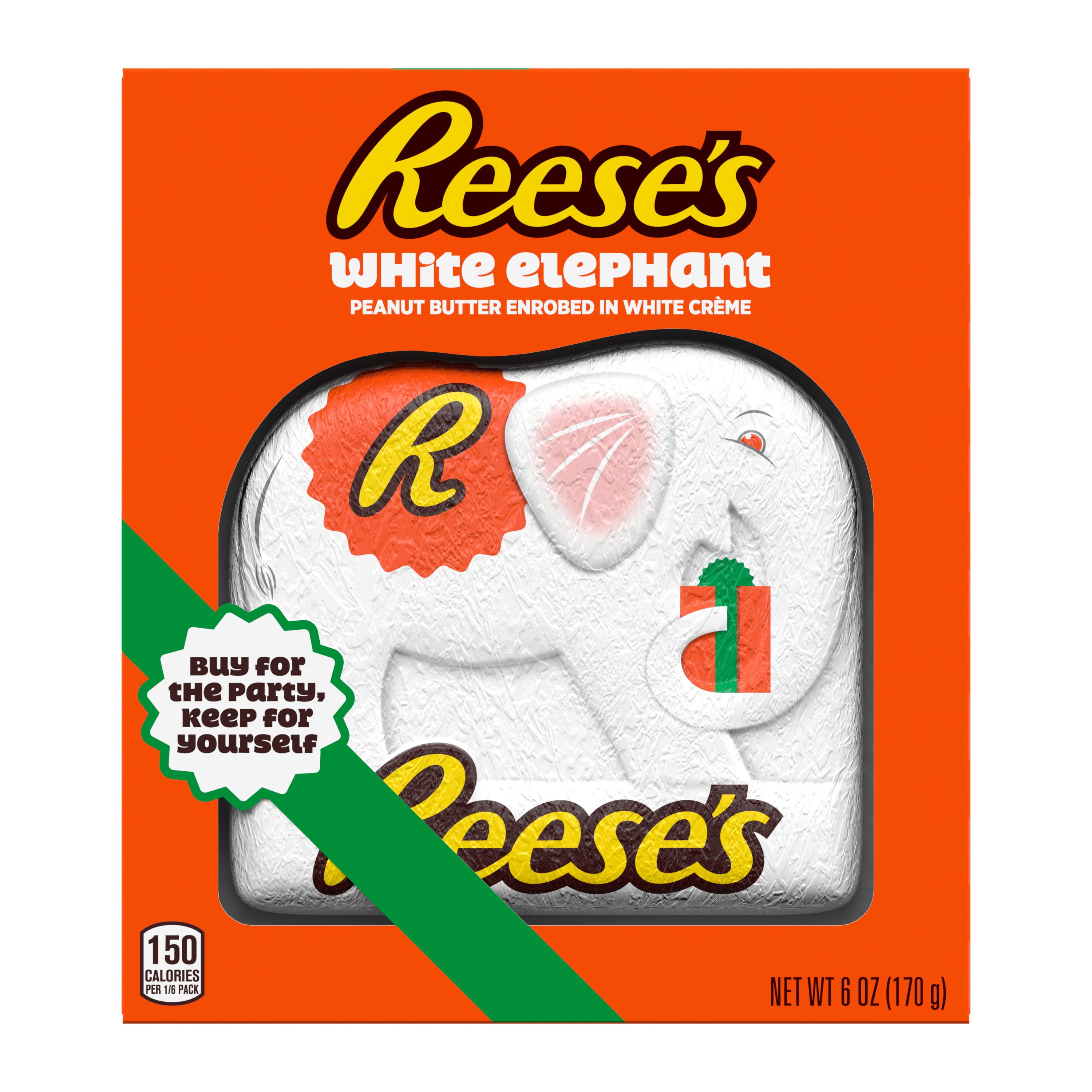 Reese's Holiday White Creme Peanut Butter Elephant Candy, Christmas