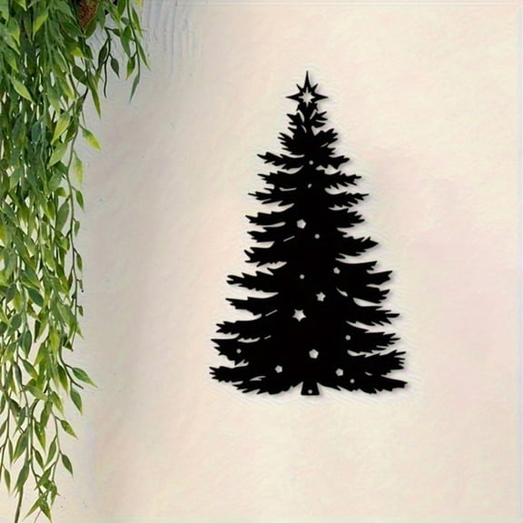 HELLOYOUNG Sturdy Vintage Metal Christmas Tree Wall Decor - 1-Piece Elegant Holiday Decor for Indoor/Outdoor Ideal for Living Room Foyer & Patio Christmas Gift for Home Decor Wall Sculptures