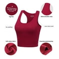 thumbnail image 3 of Porvike Crop Tops for Women Workout Tanks Racerback Cropped Yoga Shirts 3 Pack Black/Navy/Burgundy M, 3 of 7