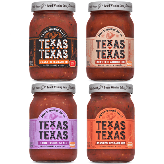 Texas Texas Roasted Salsa Variety Pack, Medium Spice, 4 Pack, 16 oz