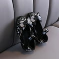 thumbnail image 5 of JSCDRPDWL Toddler Shoes Girl Sandals Girls' Baby Bunny Slippers Spring and Autumn Casual Colored Diamond Bow Knot Dance Performance Single Shoes Toddler Shoes Size 7, 5 of 5