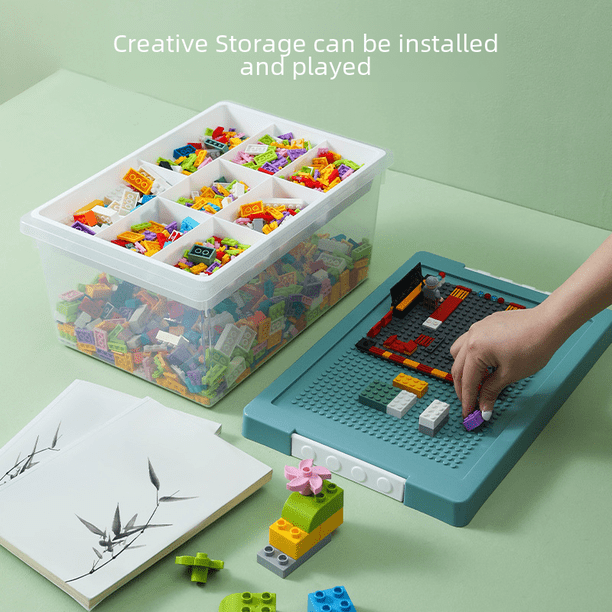 Caja de almacenamiento de juguetes para niños Caja de almacenamiento de Lego Caja de clasificación de bloques de construcción Caja de almacenamiento de bloques de construcción Lego Partículas pequeñas