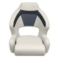 thumbnail image 2 of Wise BM3338-986 Premier Series Pontoon XL Bucket Seat with Flip Up Bolster, Platinum / Spectra Navy / Cobalt, 2 of 5
