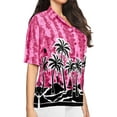 thumbnail image 2 of HAPPY BAY Women's Casual Beach Hawaiian Blouse Shirt Cute Blouses Short Sleeve Button Up Dress Tops Tee Shirts Tank Top Women S Landscape, Pink, 2 of 4