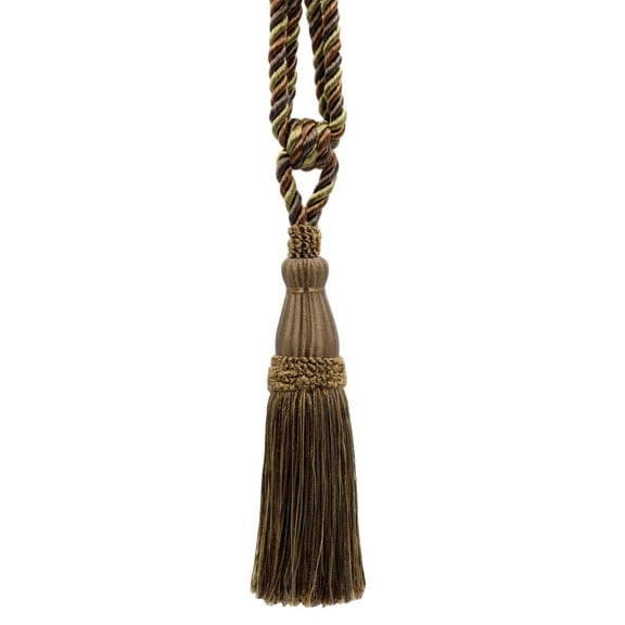 DECOPRO Elegant Lustrous Curtain Tassel Tieback, Tassel Length 8 1/2" (21.5cm), Spread 30" (76cm) # TBC085, Hazel Brown #PR08 (Mocha Brown, Warm Brown, Olive Beige) Sold Individually