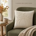 thumbnail image 4 of Halloween Needlepoint Pumpkin Throw Pillow, White Decorative Pillow for Couch and Bed 18" x 18", 4 of 8