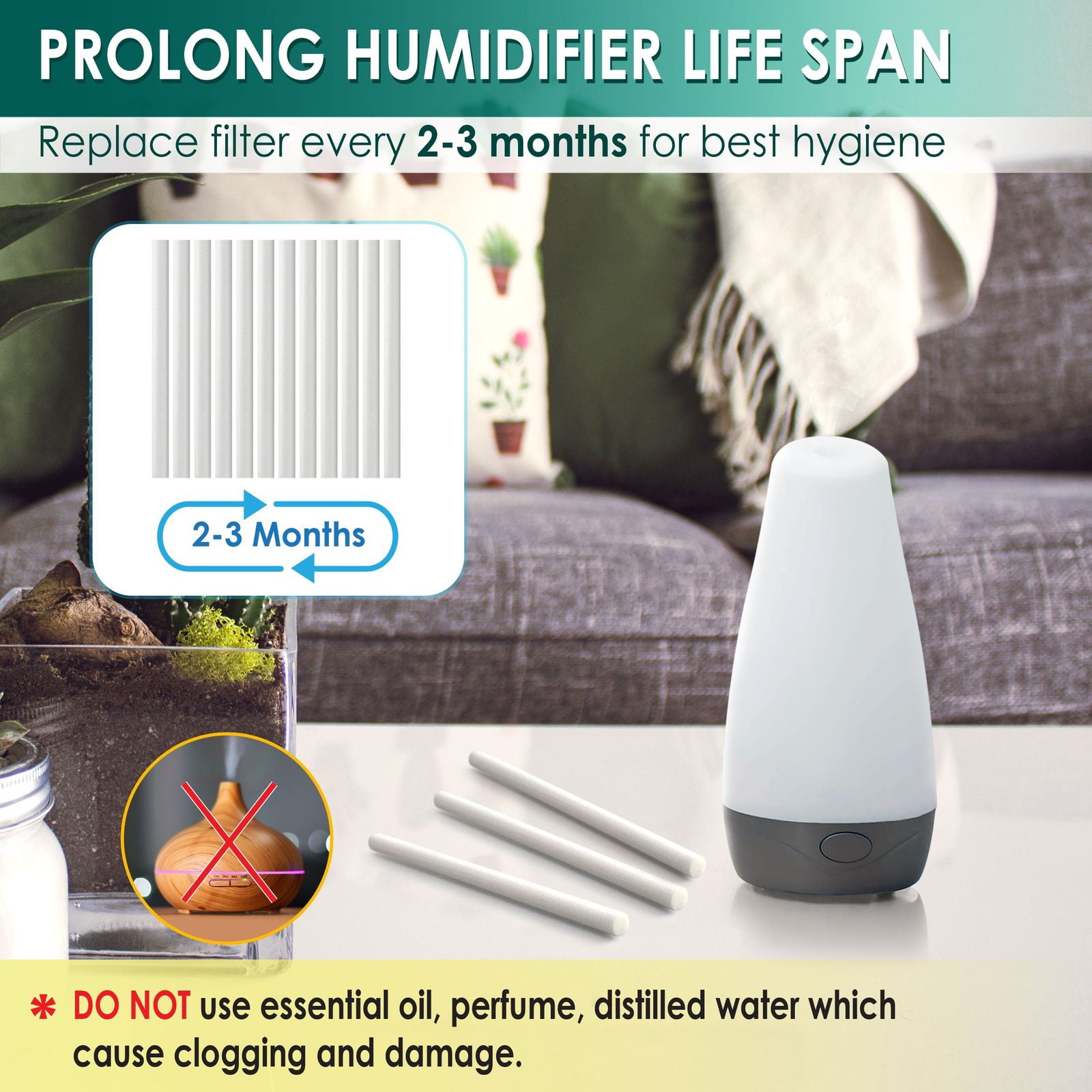 Didad Humidifier Cotton Swabs Humidifier Refill Stick Portable Personal