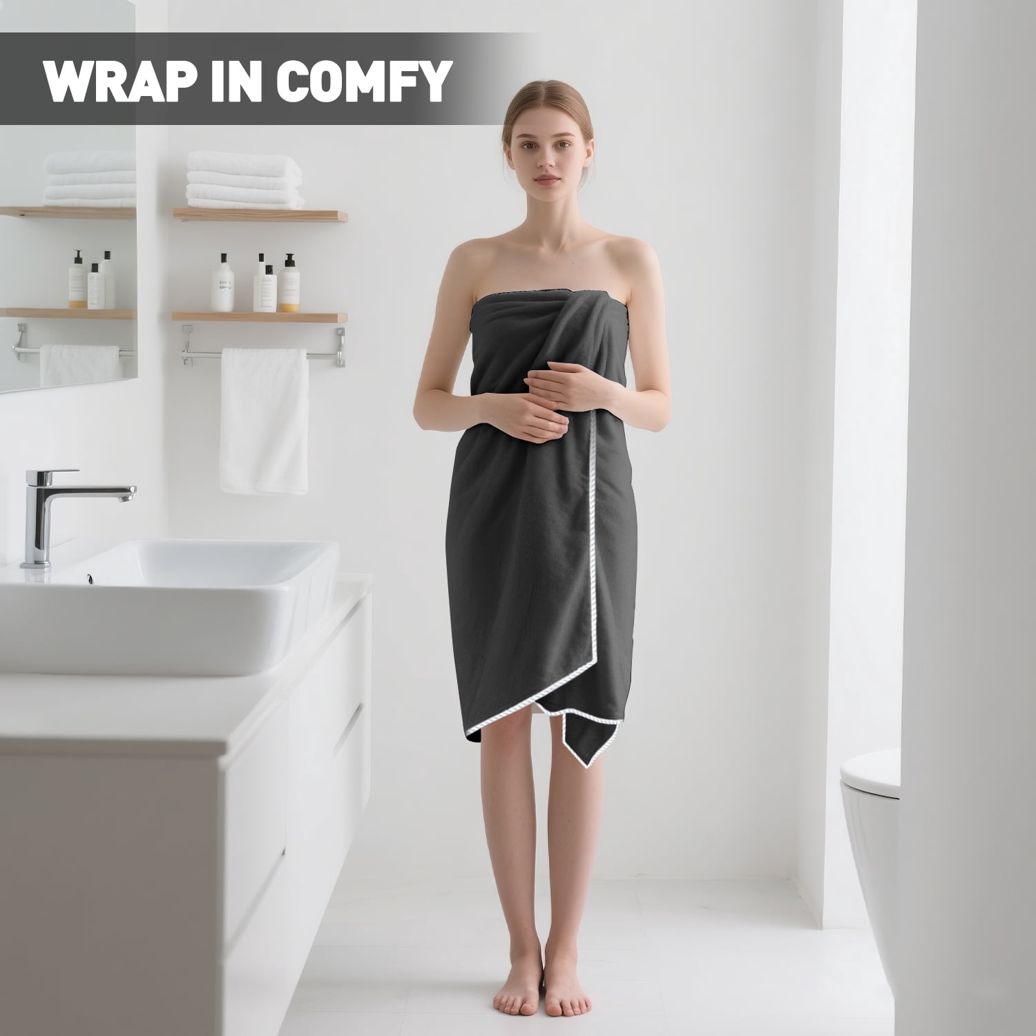 Black Bath Towels Set of 4, Large & Ultra Soft Bath Towels 35x70in, Highly Absorbent and Quick Dry Hotel Towels for Bathroom Gym Swim, Durable Microfiber Shower Sheets for Adult,Pet