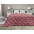 thumbnail image 1 of Lotus Down Alternative Comforter, Flower Arrangement Japanese Folklore Waterlilies on Swirled Backdrop, Microfiber Quilt for All Season, 5 Sizes, Pink Coral Pale Pink, by Ambesonne, 1 of 3