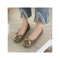 thumbnail image 3 of Bellella Women Flats Square Toe Flat Shoes Comfort Casual Shoe Faux Suede Pumps Party Formal Coffee 8.5, 3 of 9