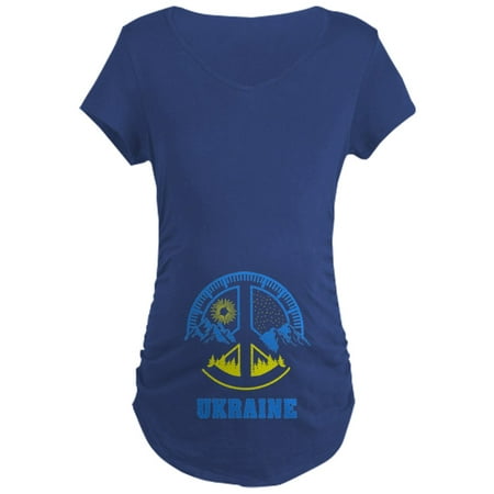

CafePress - Ukraine Flag Ukrainian Pride Pea Maternity T Shirt - Maternity Dark T-Shirt