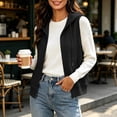 thumbnail image 6 of Women's Sleeveless Zip Up Hoodies Vest Plus Size Lightweight Drawstring Waistcoats Loose Fit Jackets Vests, 6 of 10
