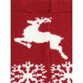 thumbnail image 4 of Infants & Toddlers Wool Knitted Winter-Thick Thermal Leggings | Santa Baby Nordic Reindeer (Burgundy, 3T), 4 of 4