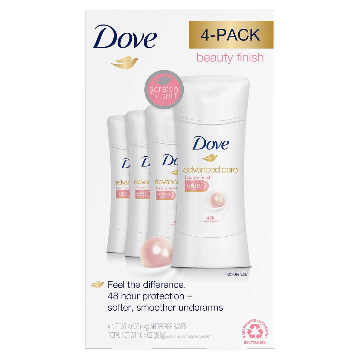Dove Advanced Care Beauty Finish Solid Antiperspirant Deodorant 2.6oz
