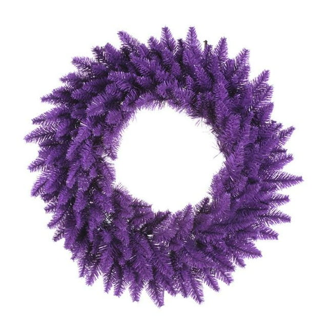 Purple Dural-Lit Wreath with Purple LED Lights, 36 in.