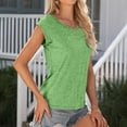 thumbnail image 6 of ITSAME Summer Tank Tops for Womens, V Neck Loose Fit Solid Color Casual Daily Cami Green M, 6 of 8